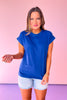 Navy Folded Sleeve Top