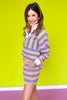 SSYS Landon Color Block Stripe Rugby Top And Short Set In Sherbet Periwinkle