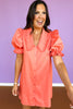 SSYS Gemma Peter Pan Collared Dress In Solid Coral