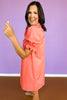 SSYS Gemma Peter Pan Collared Dress In Solid Coral