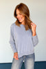 grey Raw Edge Cut Detail Drop Shoulder Sweatshirt, perfect basic must have basic, must have basic top, elevated basic, comfortable long sleeve top, cozy fall top, layering fall top, must have layering top, SSYS by mallory Fitzsimmons 