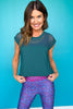 SSYS Short Sleeve Mesh Active Top In Hunter