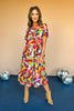 SSYS The Short Sleeve Emery Midi Dress In Dark Abstract, ssys the label, printed dress, elevated dress, fall style, fall fashion, must have dress, mom style, mom fashion, affordable fashion, ssys by mallory fitzsimmons