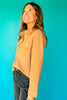 SSYS Fawn Waffle Knit Cropped Shacket Top In Tan
