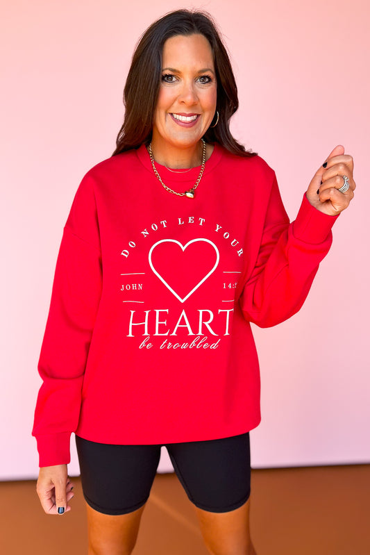 SSYS Heart Scripture Sweatshirt In Red *FINAL SALE*