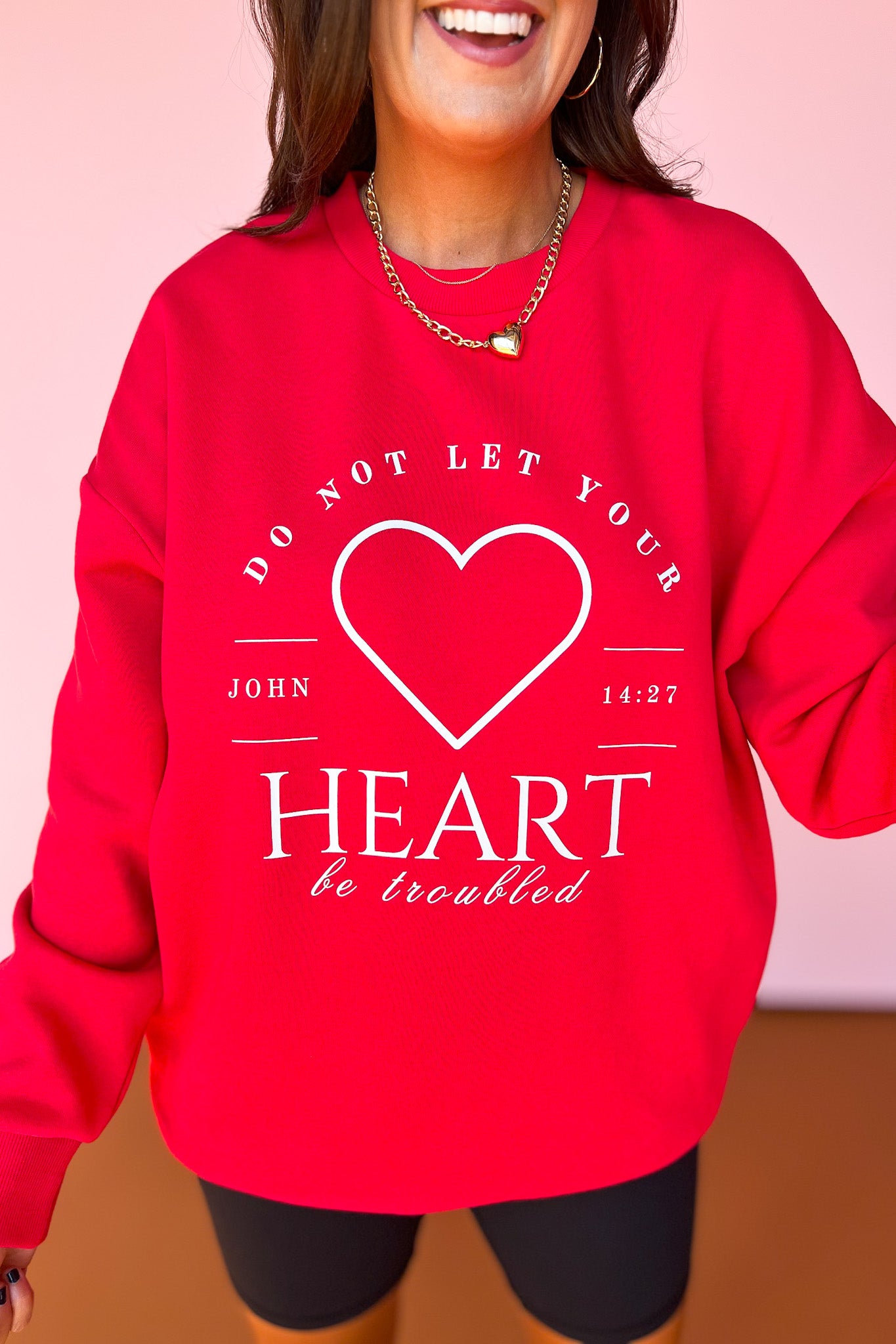 SSYS Heart Scripture Sweatshirt In Red *FINAL SALE*