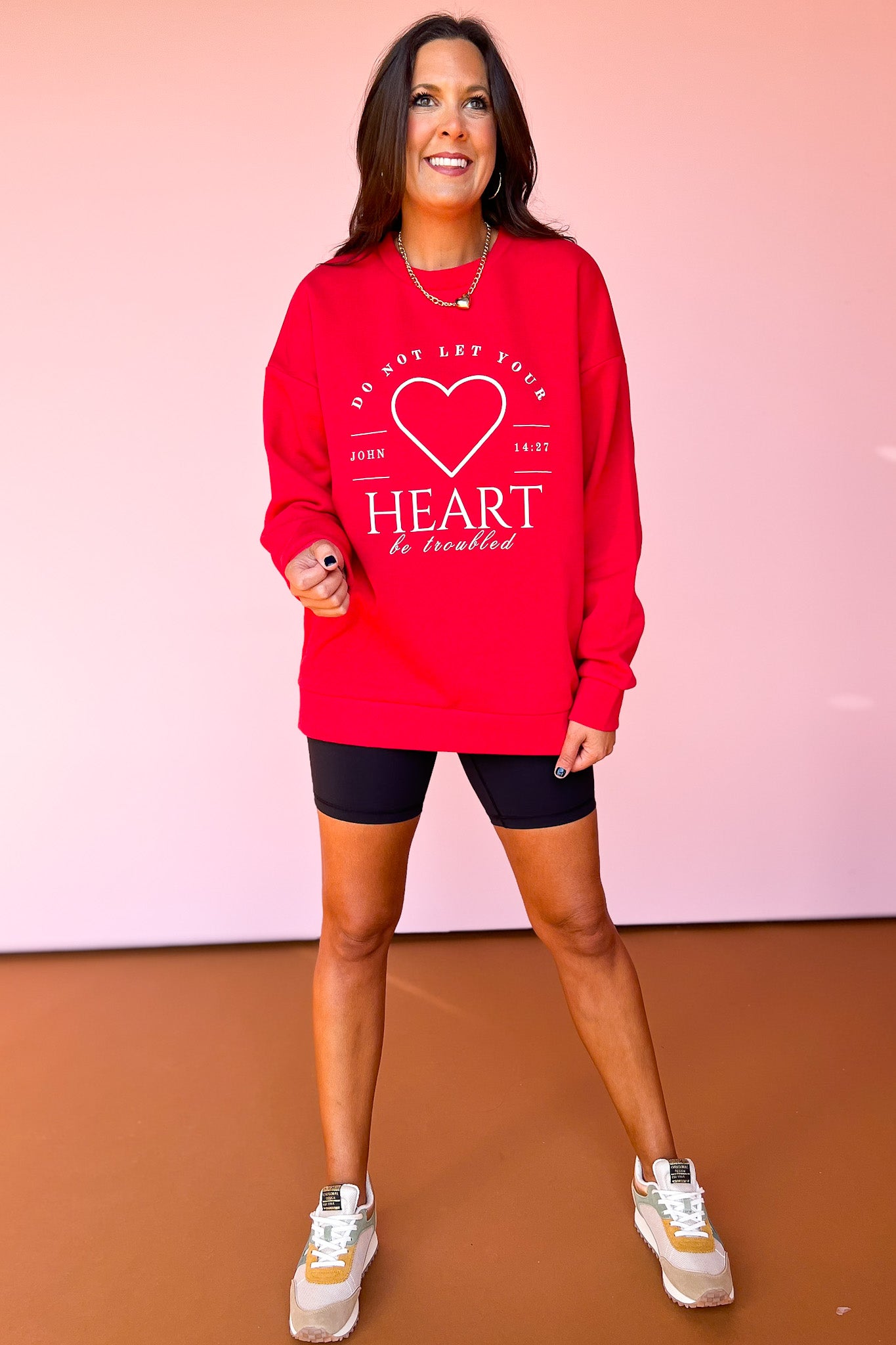 SSYS Heart Scripture Sweatshirt In Red *FINAL SALE*