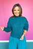 SSYS Giselle Cable Knit Mock Neck Sweater In Teal