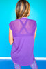 SSYS Short Sleeve Mesh Active Top In Purple