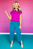 SSYS Jules Barrel Crop Trousers In Teal