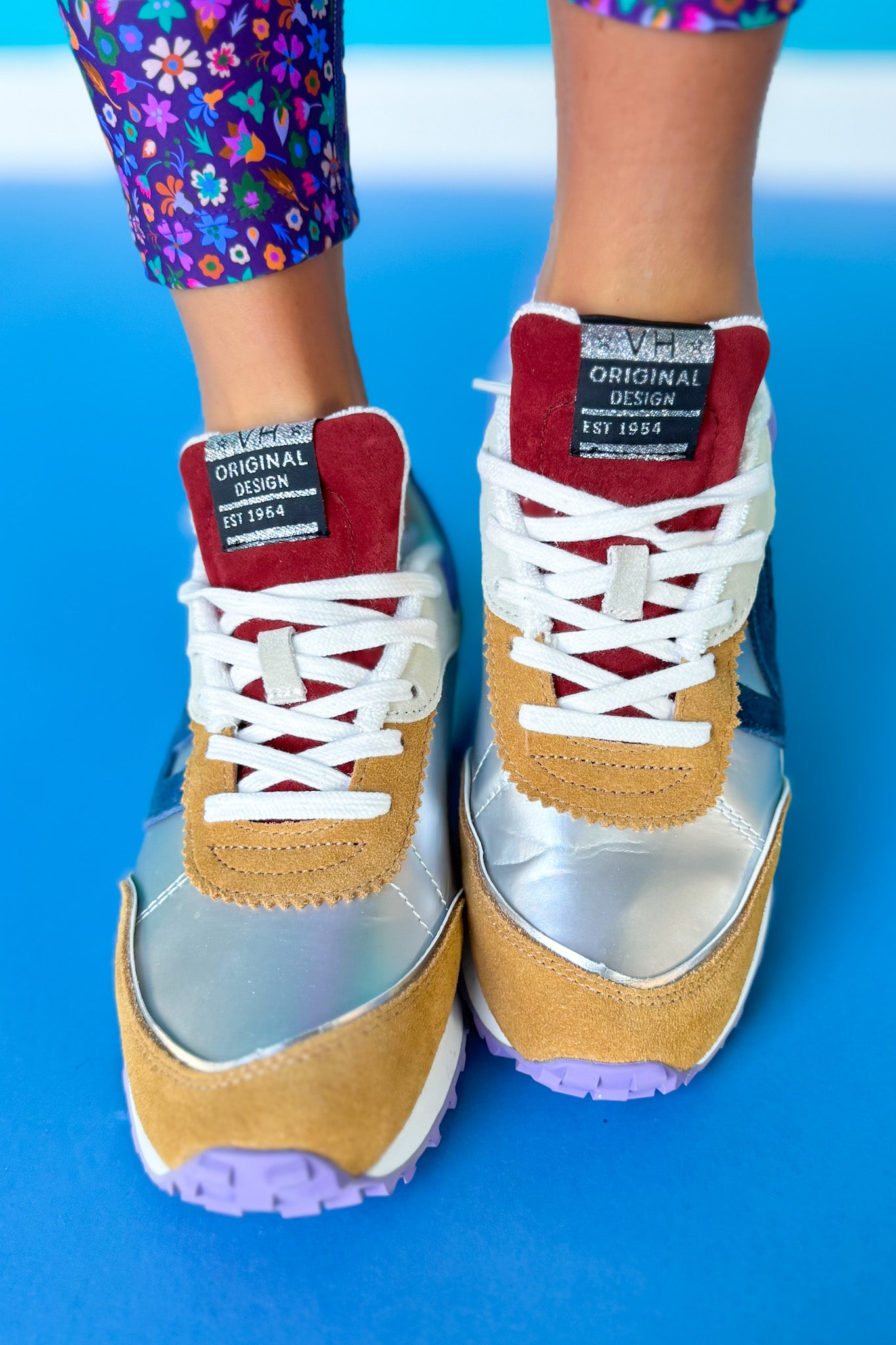 Vintage Havana Silver Metallic Spiked Sole Sneakers
