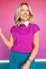 SSYS Amy Mock Neck Sleeveless Sweater In Magenta