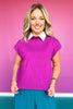 SSYS Amy Mock Neck Sleeveless Sweater In Magenta