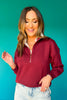 SSYS Anna Pullover In Maroon Greek Key