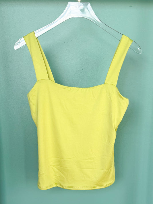 Lime Square Neck Wide Strap Sleeveless Top *FINAL SALE*