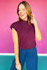 SSYS Amy Mock Neck Sleeveless Sweater In Dark Maroon