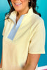 SSYS Brooke Seersucker Light Blue Contrast Ribbed Top In Yellow