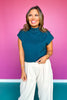 SSYS Amy Mock Neck Sleeveless Sweater In Dark Teal