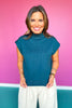 SSYS Amy Mock Neck Sleeveless Sweater In Dark Teal