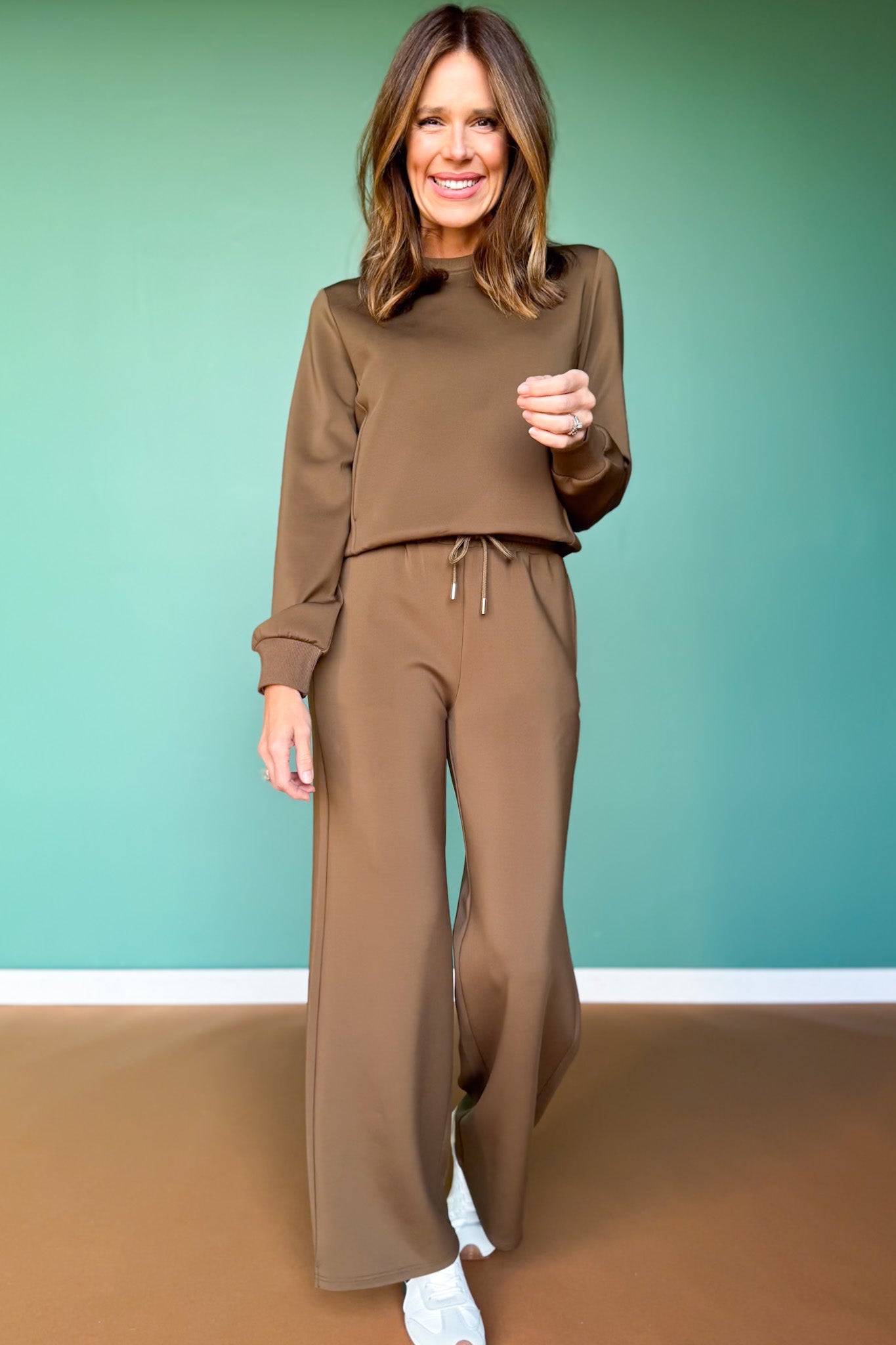 SSYS Scuba Wide Leg Pants In Brown