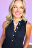 SSYS Fallon Crochet Sleeveless Gold Button Top In Black *FINAL SALE*