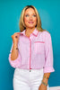 SSYS Betty Gingham Mix Print Button Down Top In Pink *FINAL SALE*