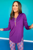 SSYS Honeycomb 1/2 Zip Long Sleeve Active Top In Purple