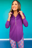 SSYS Honeycomb 1/2 Zip Long Sleeve Active Top In Purple