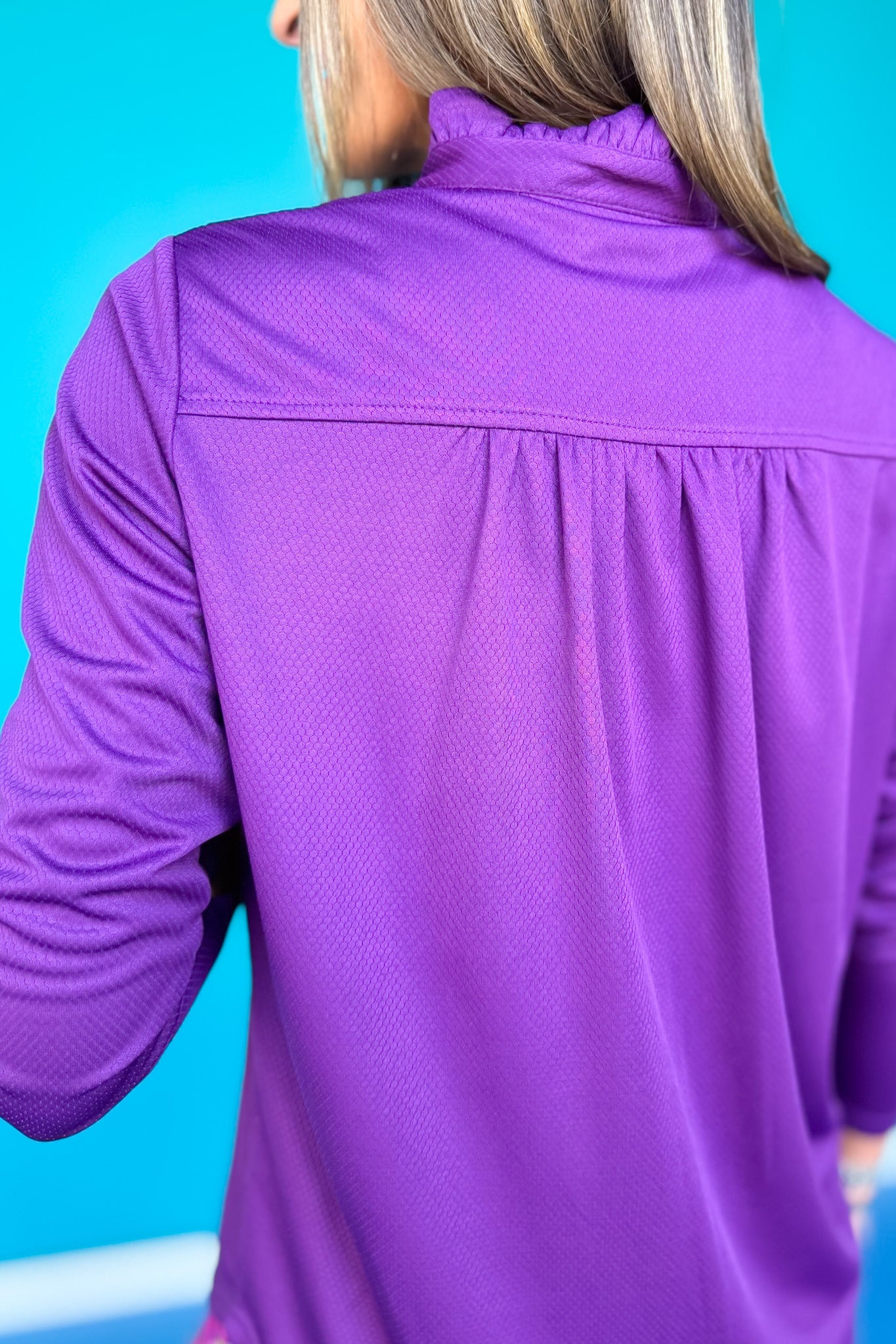 SSYS Honeycomb 1/2 Zip Long Sleeve Active Top In Purple