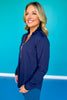 SSYS Honeycomb 1/2 Zip Long Sleeve Active Top In Navy