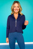 SSYS Honeycomb 1/2 Zip Long Sleeve Active Top In Navy