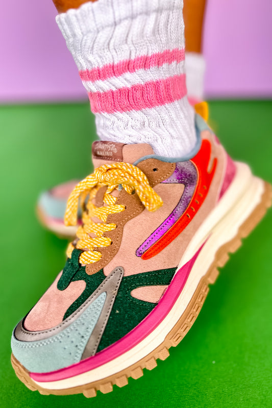 Mauve Multi Tone Metallic Runner Sneakers
