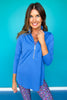 SSYS Honeycomb 1/2 Zip Long Sleeve Active Top In Blue
