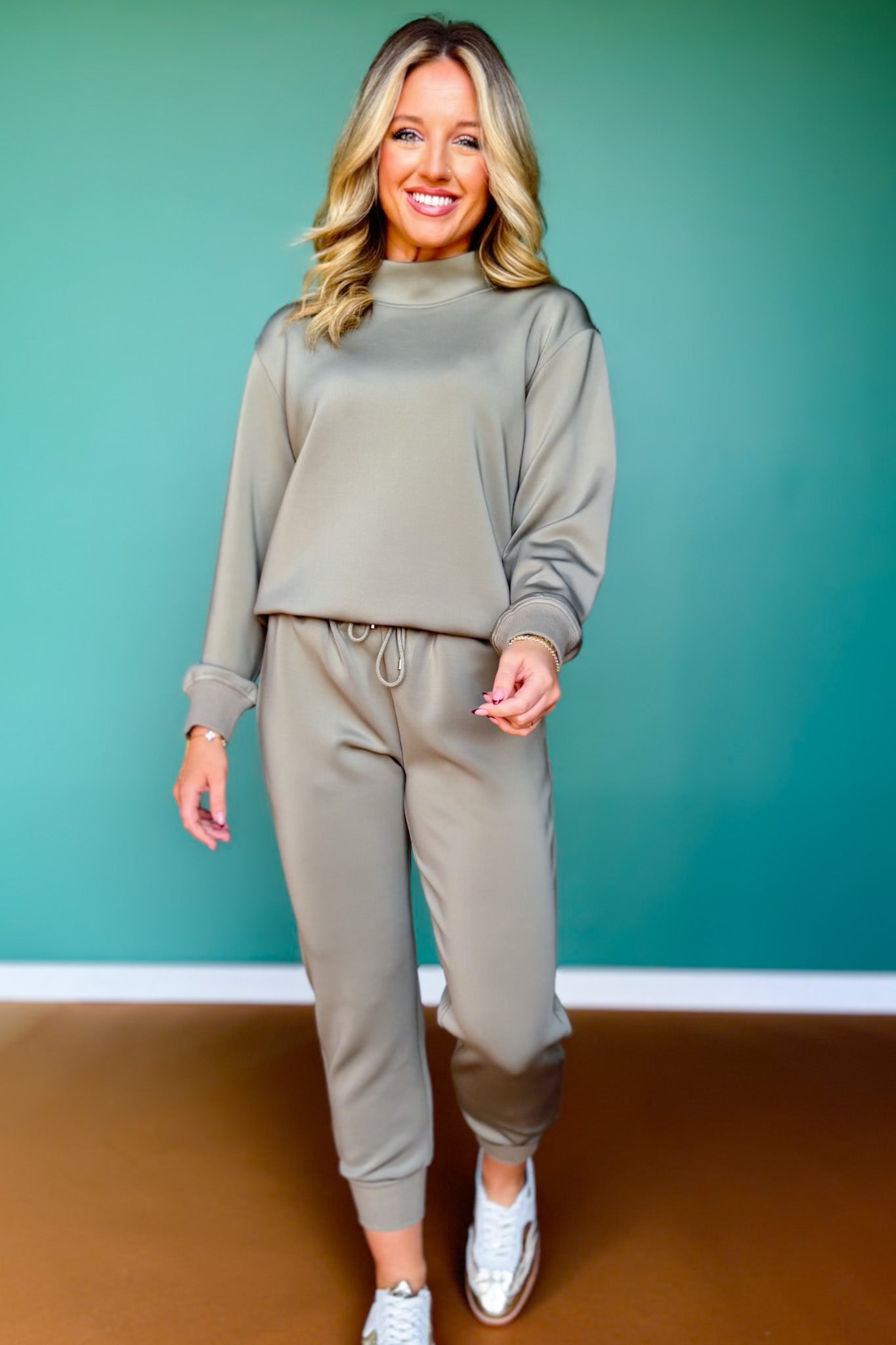 SSYS Scuba Cowl Neck Sweatshirt In Olive