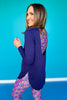 SSYS Open Back Long Sleeve Active Air Top In Navy
