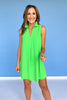 SSYS Maggie Sleeveless Collared Crepe Dress In Lime