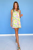 SSYS Elise Collared Sleeveless Dress In Lime Abstract