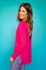 SSYS Open Back Long Sleeve Active Air Top In Hot Pink