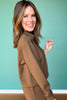 SSYS Scuba Cowl Neck Sweatshirt In Brown