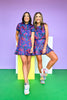 SSYS Margaret Drop Waist Collared Scuba Dress In Navy Animal