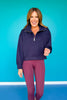 SSYS Ainsley Cropped Air Pullover In Navy