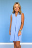 SSYS Maggie Sleeveless Collared Crepe Dress In Cornflower Blue