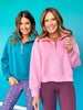 SSYS Ainsley Cropped Air Pullover In Teal
