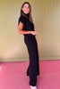 Black High Neck Short Dolman Sleeve Wide Leg Set *FINAL SALE*