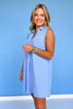 SSYS Maggie Sleeveless Collared Crepe Dress In Cornflower Blue