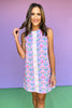SSYS Sleeveless Everly Scallop Trim Shift Dress In Pastel Antique Floral