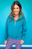 SSYS Ainsley Cropped Air Pullover In Teal