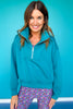 SSYS Ainsley Cropped Air Pullover In Teal