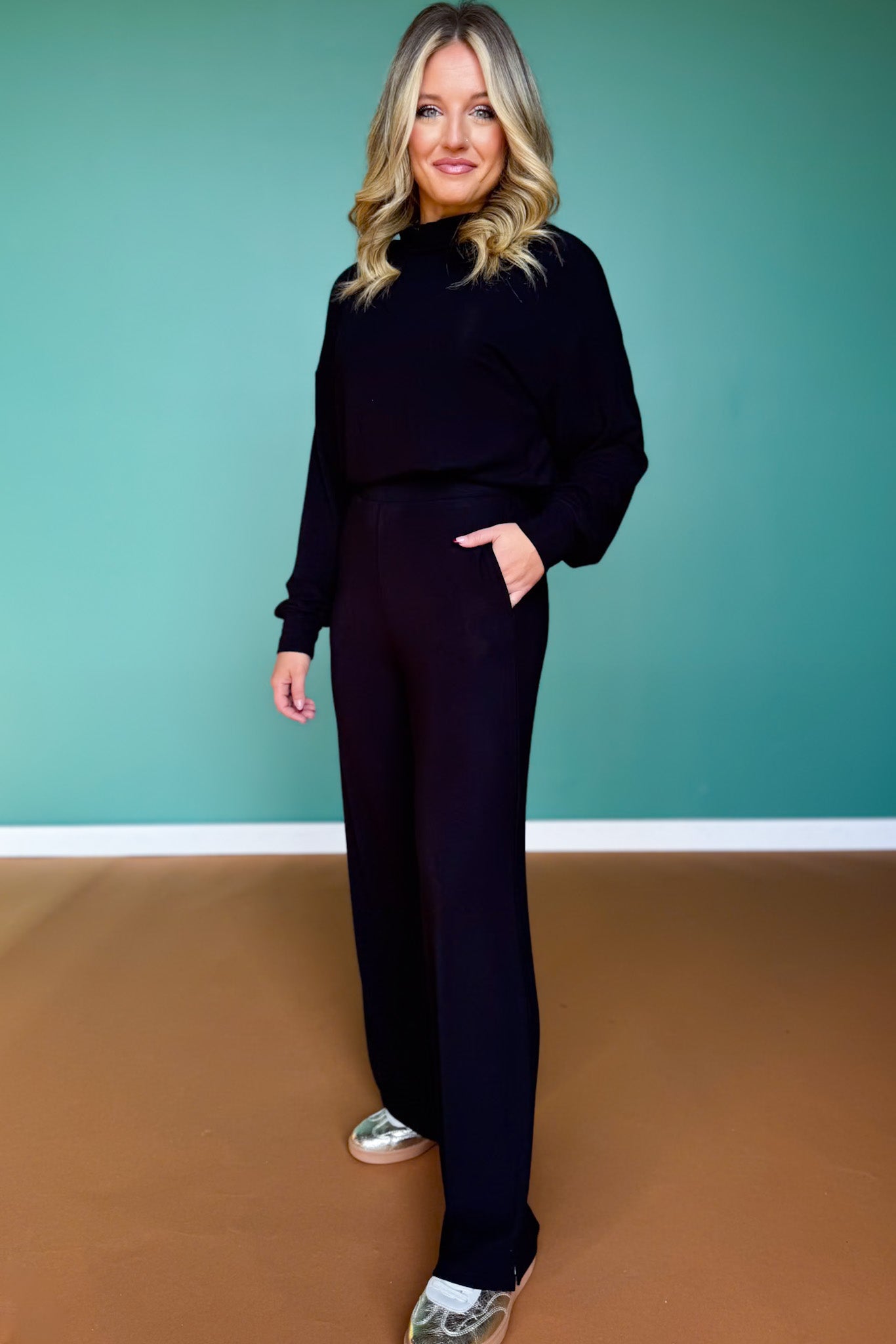 SSYS Jane Cozy Fleece Lined Pants In Black