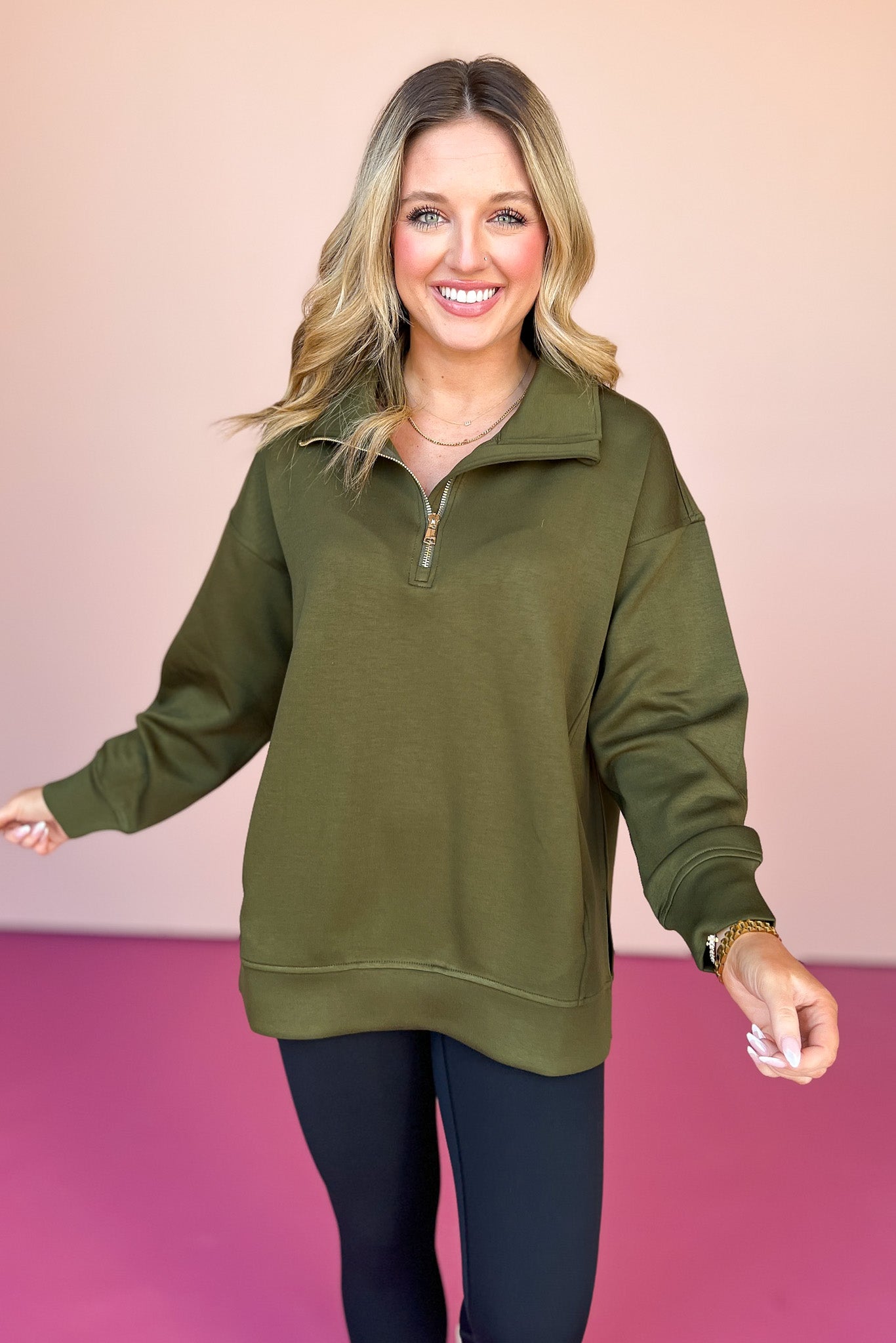 SSYS Ainsley Air Pullover In Olive *FINAL SALE*